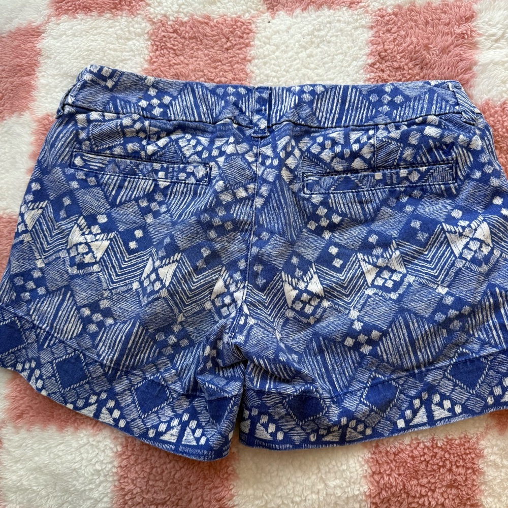 American Eagle Outfitters Blue Geometric Jean Shorts - Picture 5 of 5